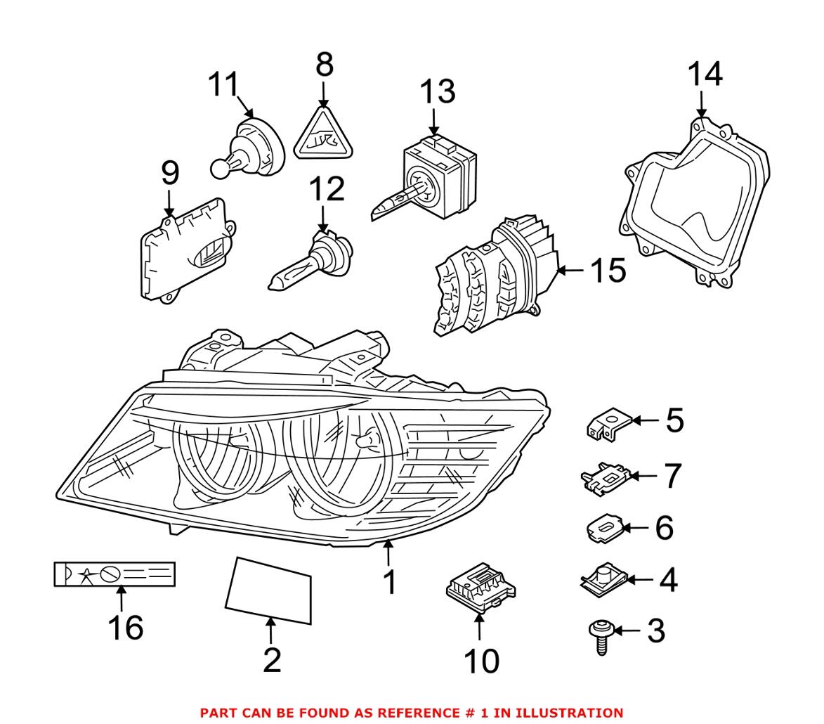 BMW Headlight Assembly - Driver Side (Xenon) 63117240245